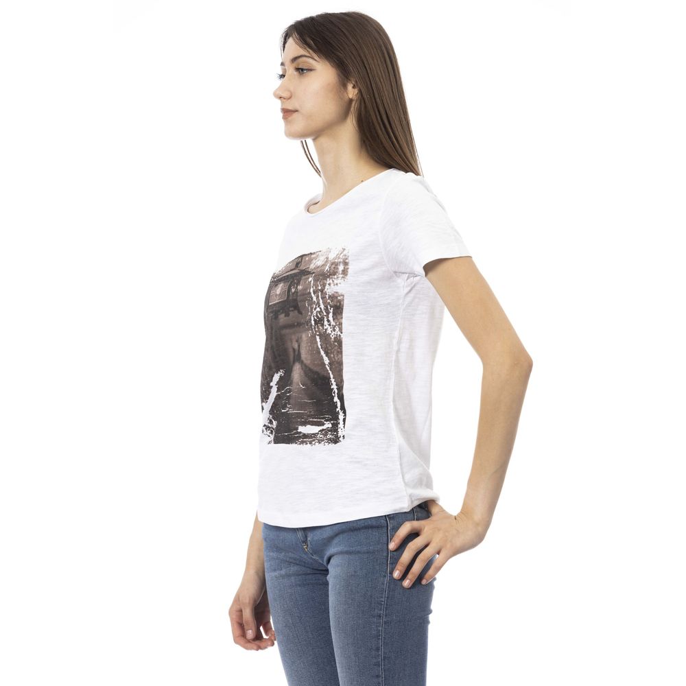 Trussardi Action White Cotton Women T-Shirt - Chic Minimalism