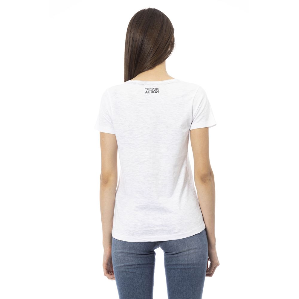 Trussardi Action White Cotton Women T-Shirt - Chic Minimalism