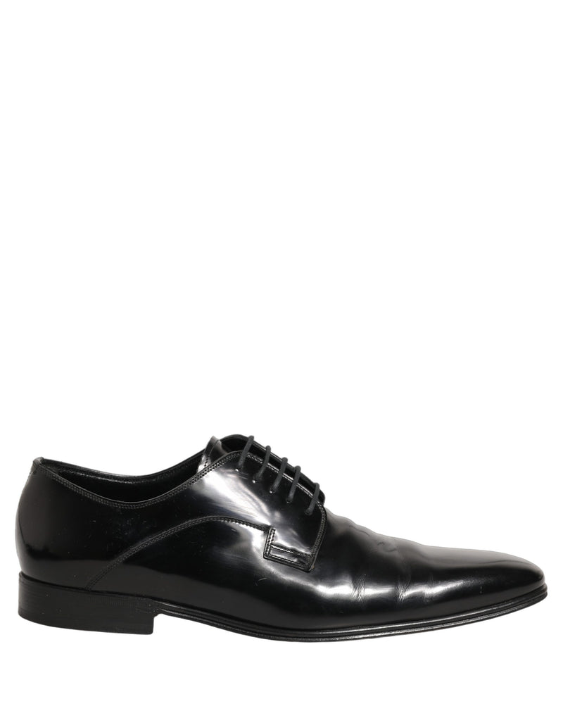 Dolce & Gabbana Black Leather Derby Dress Shoes for Men