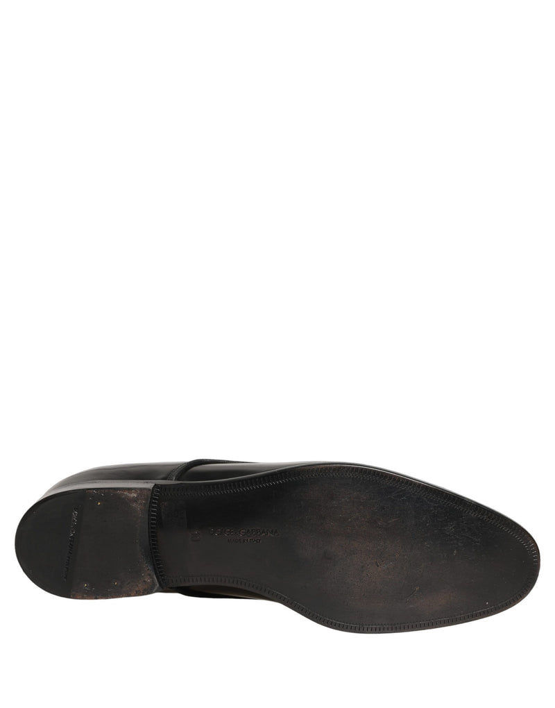 Dolce & Gabbana Black Leather Derby Dress Shoes for Men