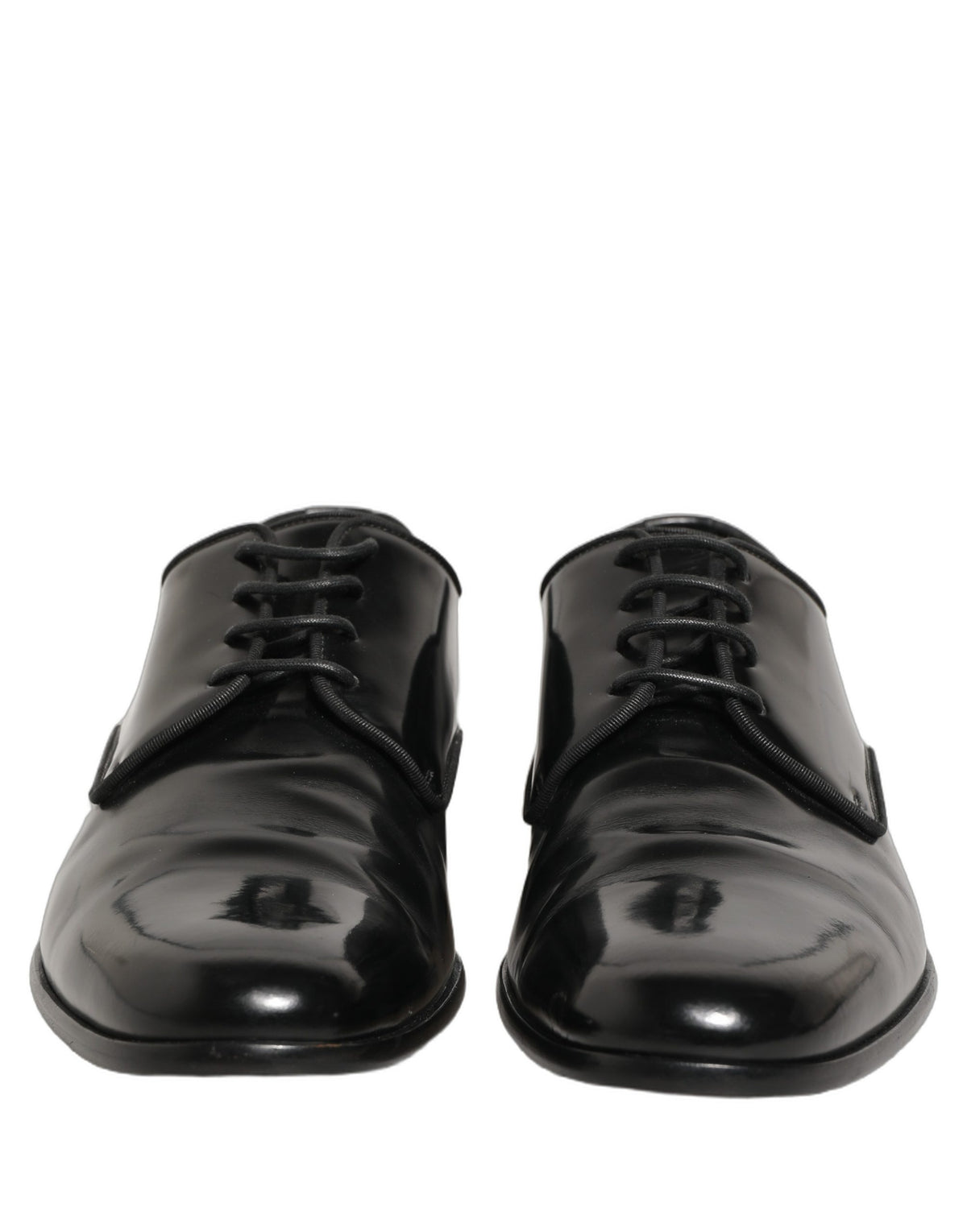 Dolce & Gabbana Black Leather Derby Dress Shoes for Men