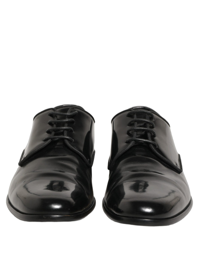 Dolce & Gabbana Black Leather Derby Dress Shoes for Men