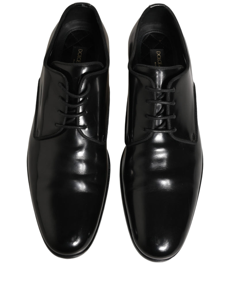 Dolce & Gabbana Black Leather Derby Dress Shoes for Men