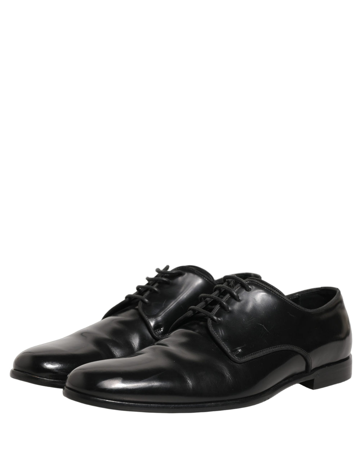 Dolce & Gabbana Black Leather Derby Dress Shoes for Men