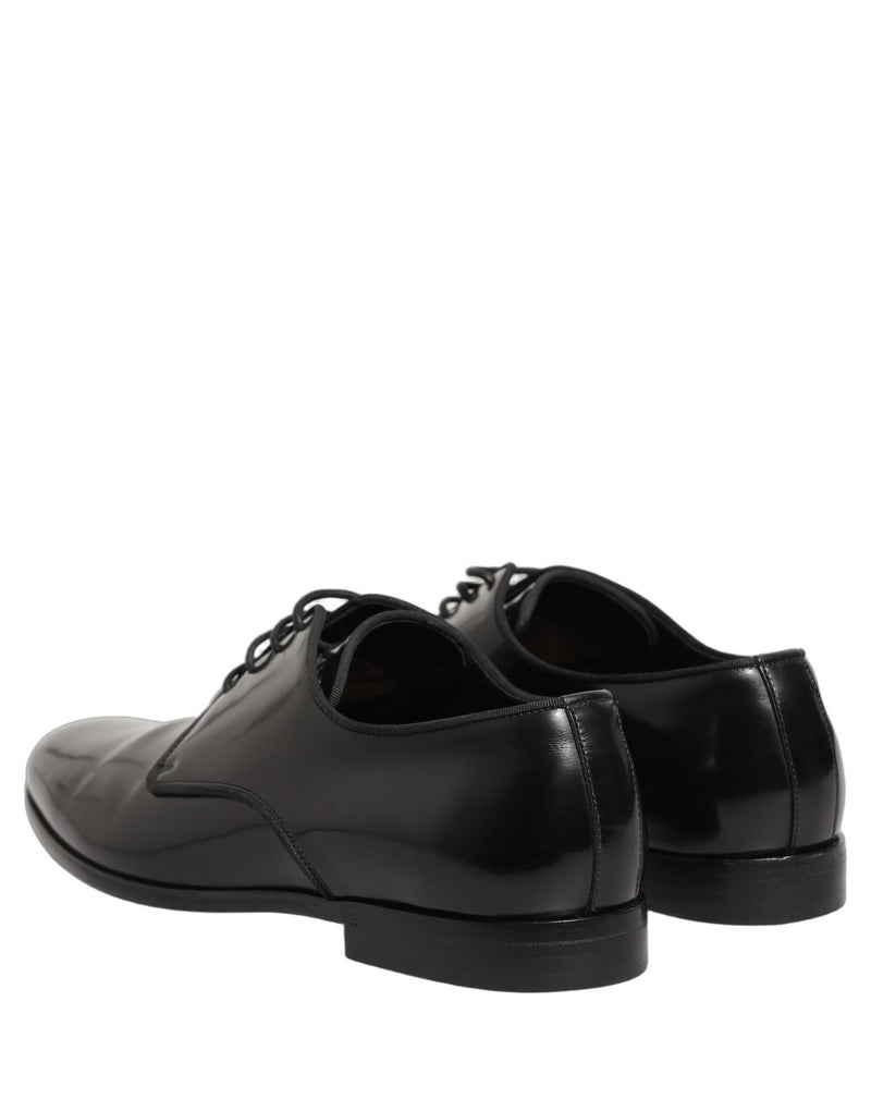 Dolce & Gabbana Black Leather Derby Dress Shoes for Men