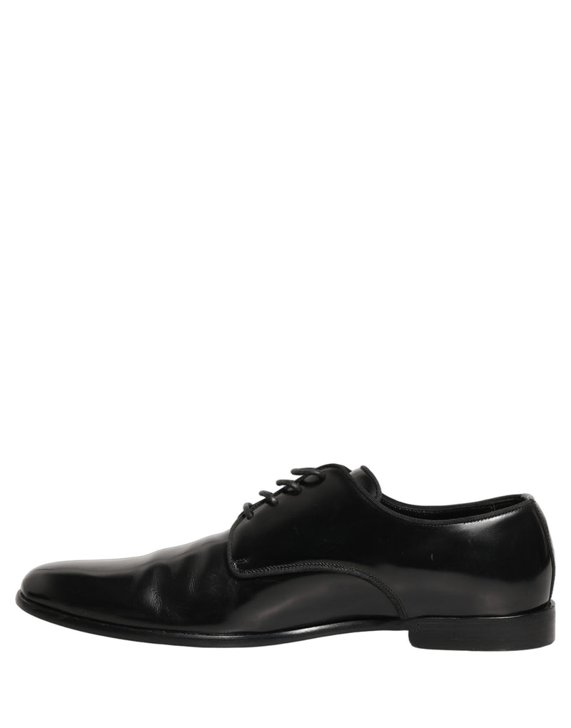 Dolce & Gabbana Black Leather Derby Dress Shoes for Men