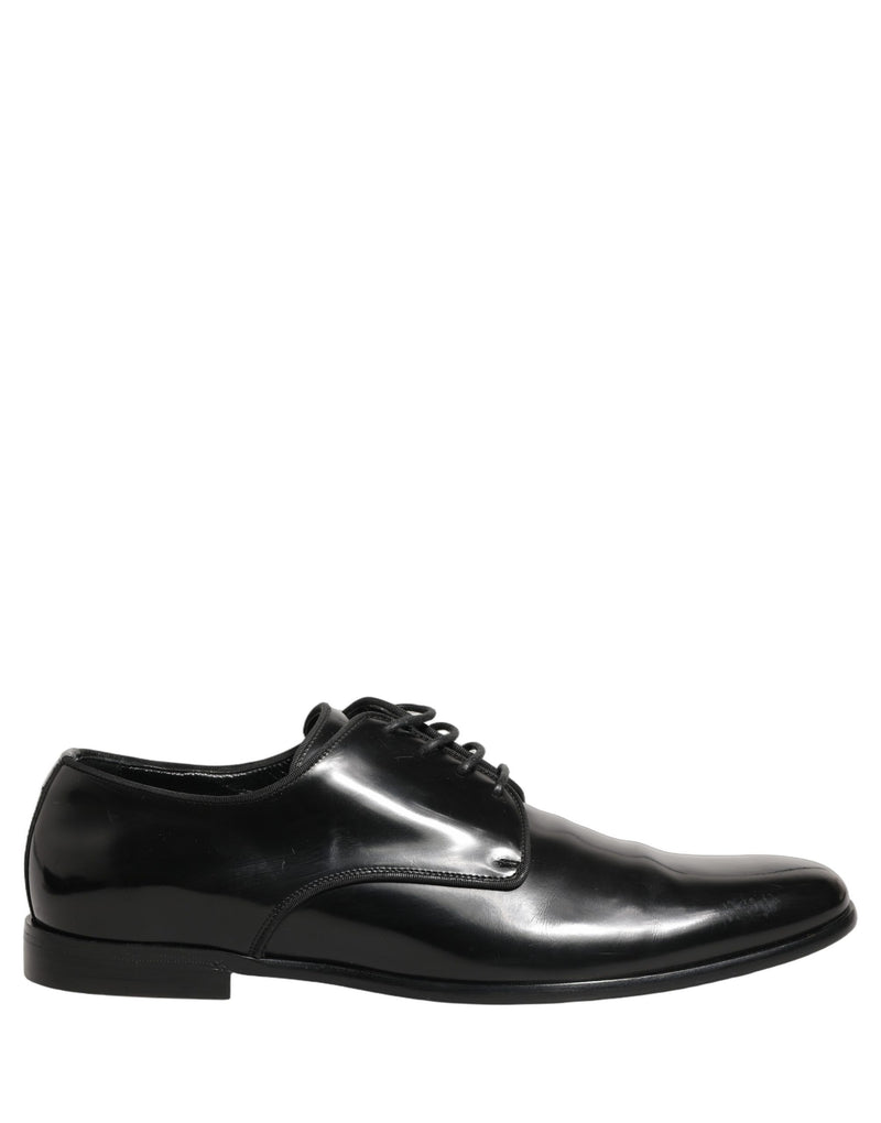 Dolce & Gabbana Black Leather Derby Dress Shoes for Men