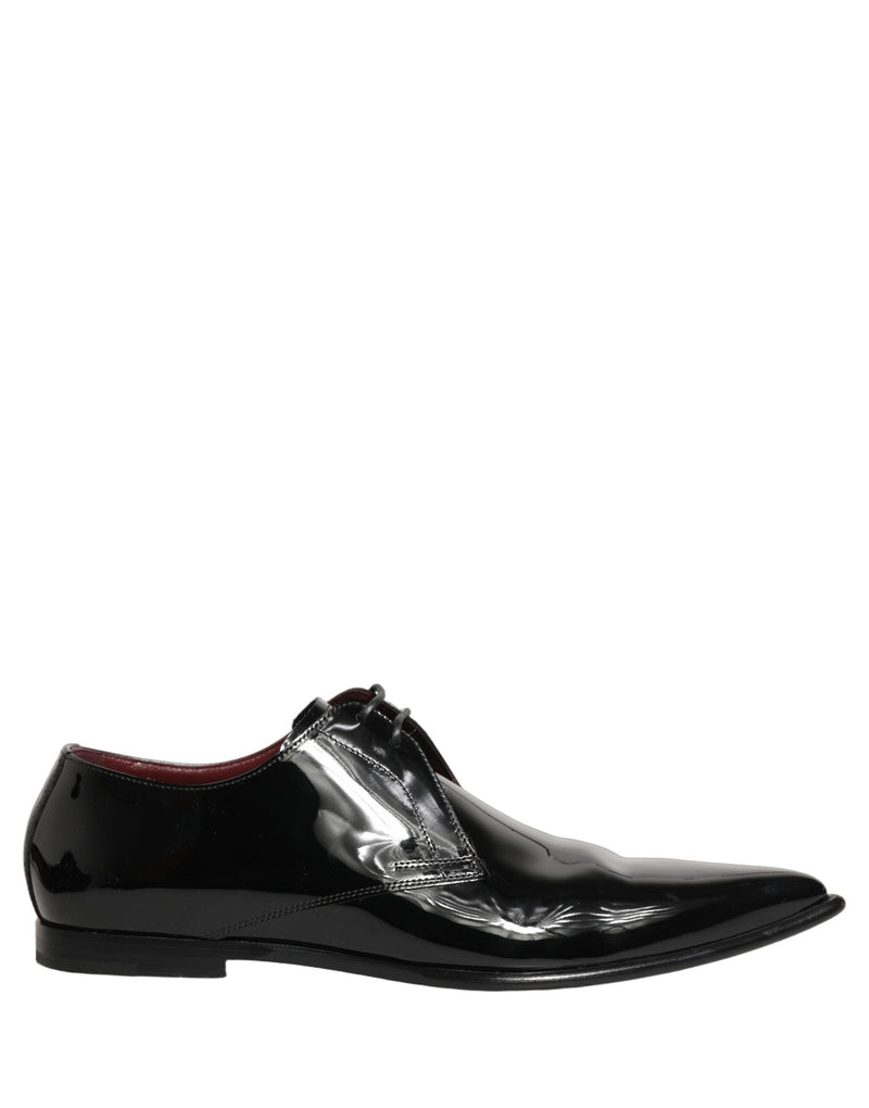Dolce & Gabbana Black Leather Derby Dress Shoes for Men