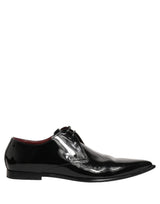 Dolce & Gabbana Black Leather Derby Dress Shoes for Men