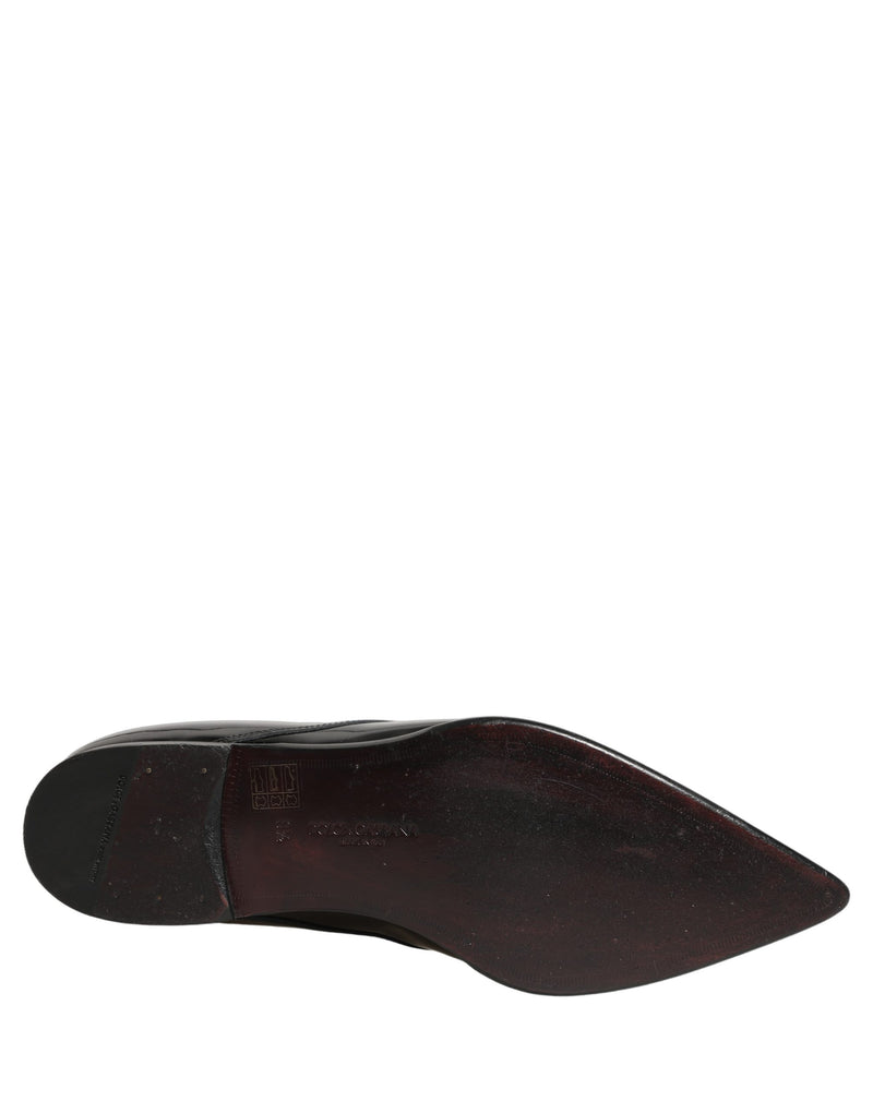 Dolce & Gabbana Black Leather Derby Dress Shoes for Men