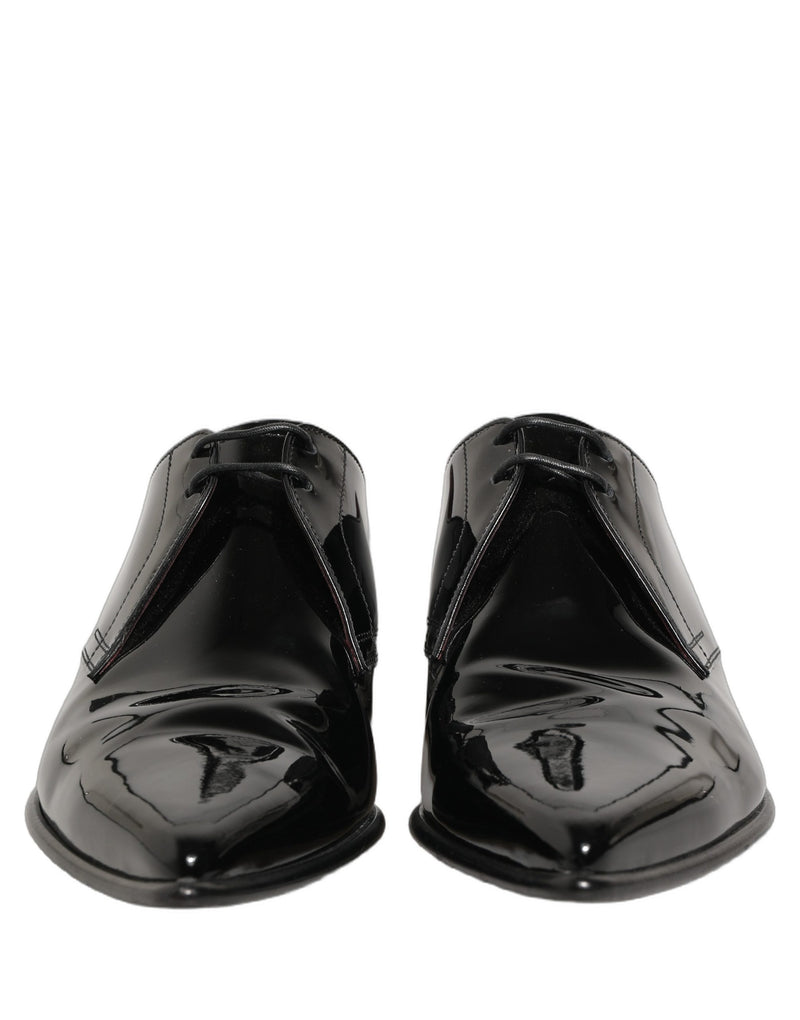 Dolce & Gabbana Black Leather Derby Dress Shoes for Men