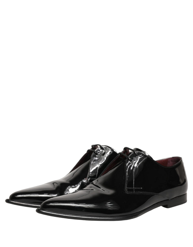 Dolce & Gabbana Black Leather Derby Dress Shoes for Men