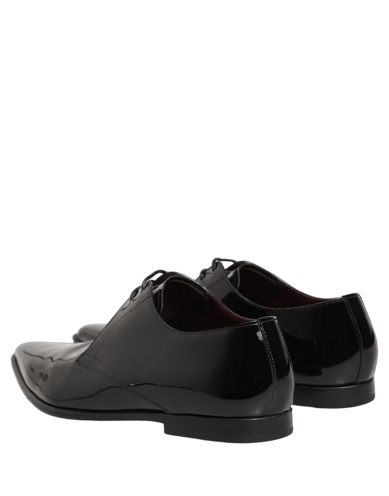 Dolce & Gabbana Black Leather Derby Dress Shoes for Men