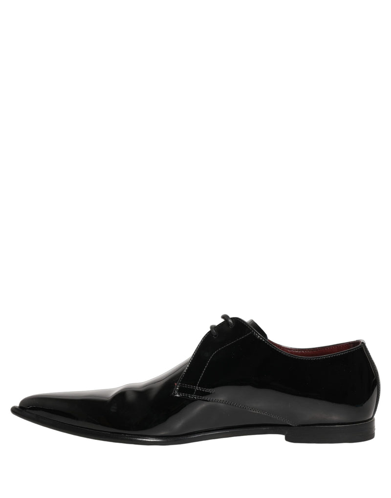 Dolce & Gabbana Black Leather Derby Dress Shoes for Men