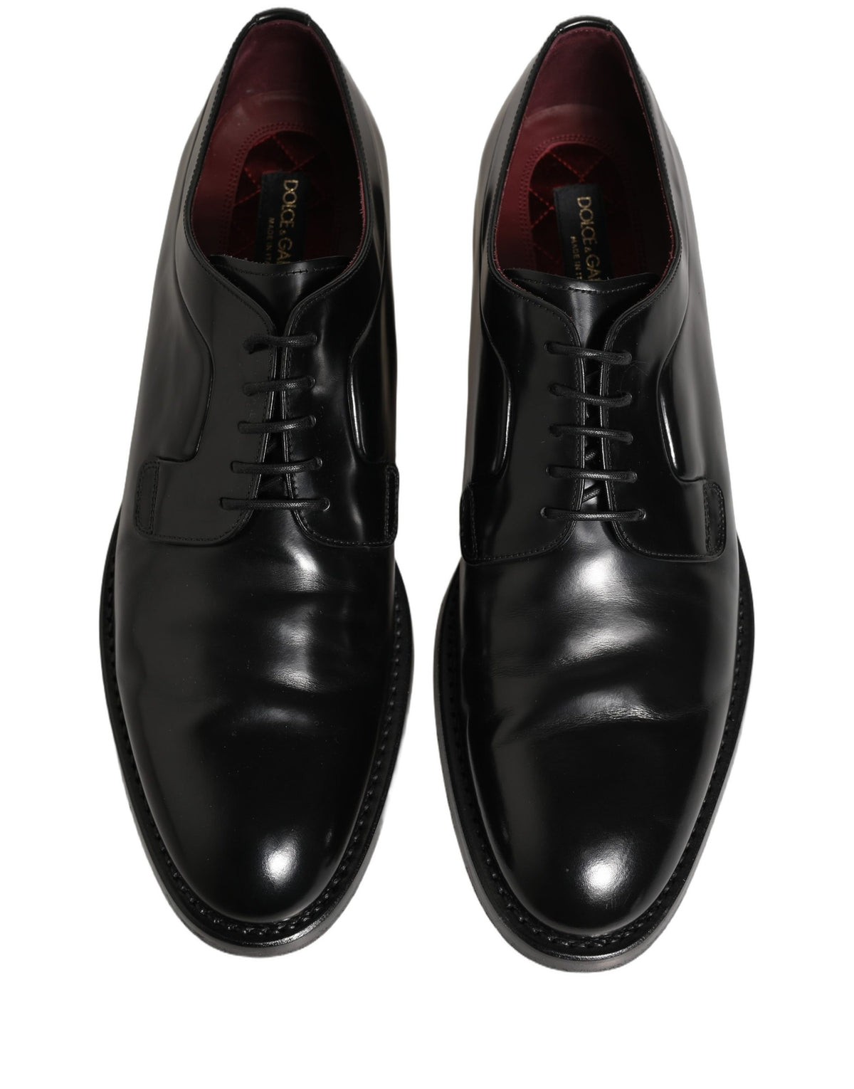 Dolce & Gabbana Black Leather Derby Dress Shoes for Men
