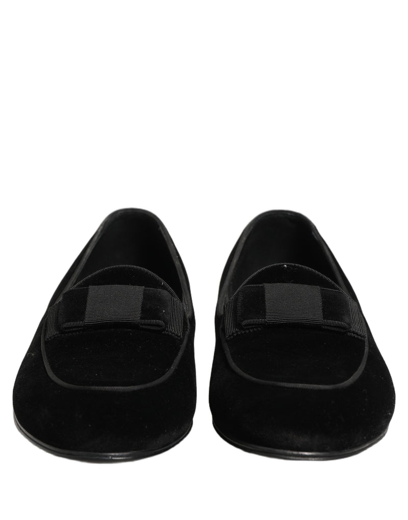 Dolce & Gabbana Black Velvet Loafers for Men - Formal Dress Shoes