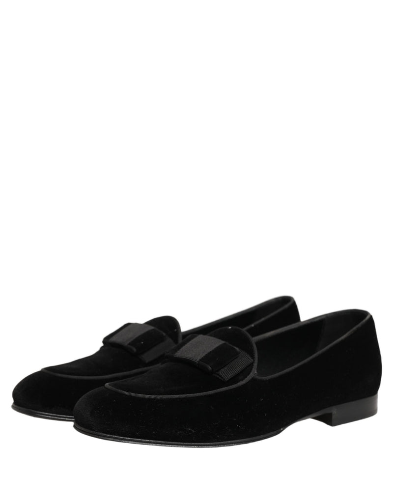Dolce & Gabbana Black Velvet Loafers for Men - Formal Dress Shoes