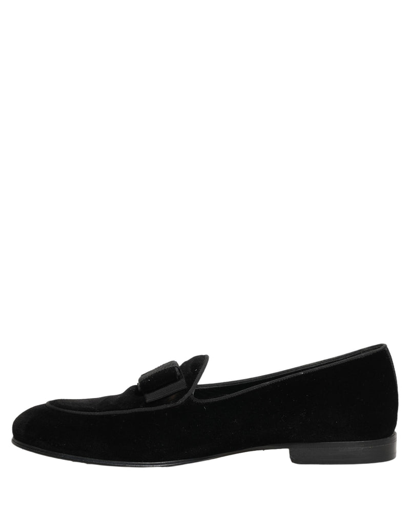 Dolce & Gabbana Black Velvet Loafers for Men - Formal Dress Shoes