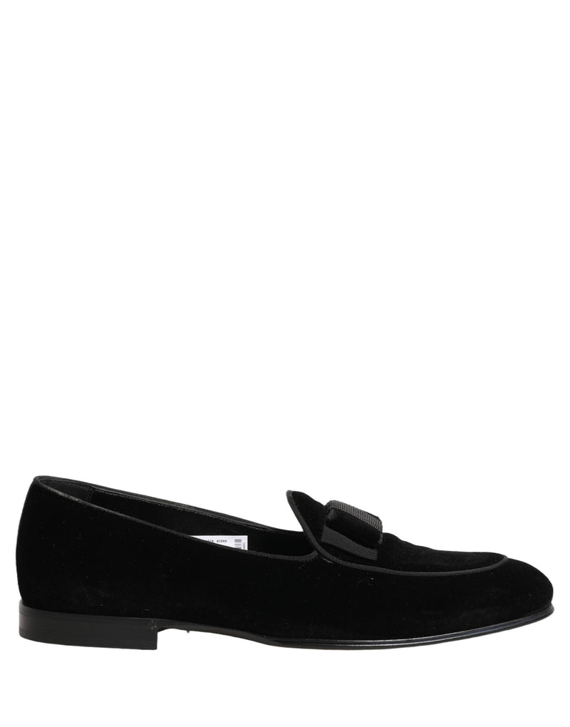 Dolce & Gabbana Black Velvet Loafers for Men - Formal Dress Shoes