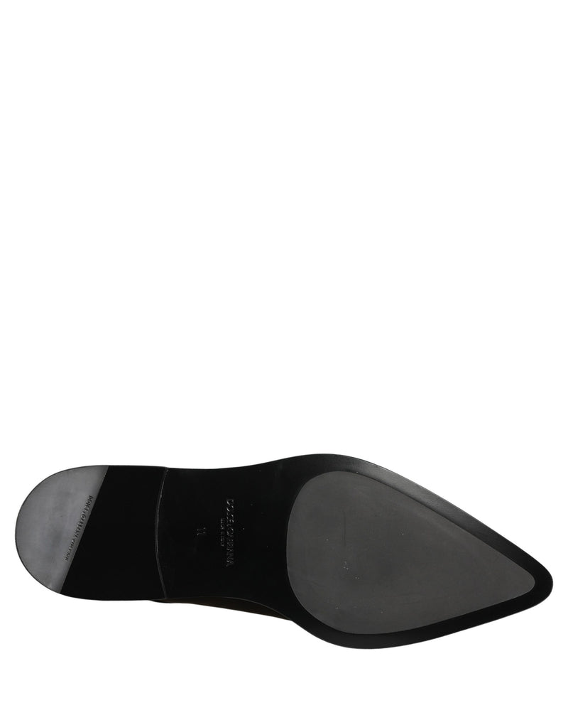 Dolce & Gabbana Black Leather Derby Dress Shoes for Men