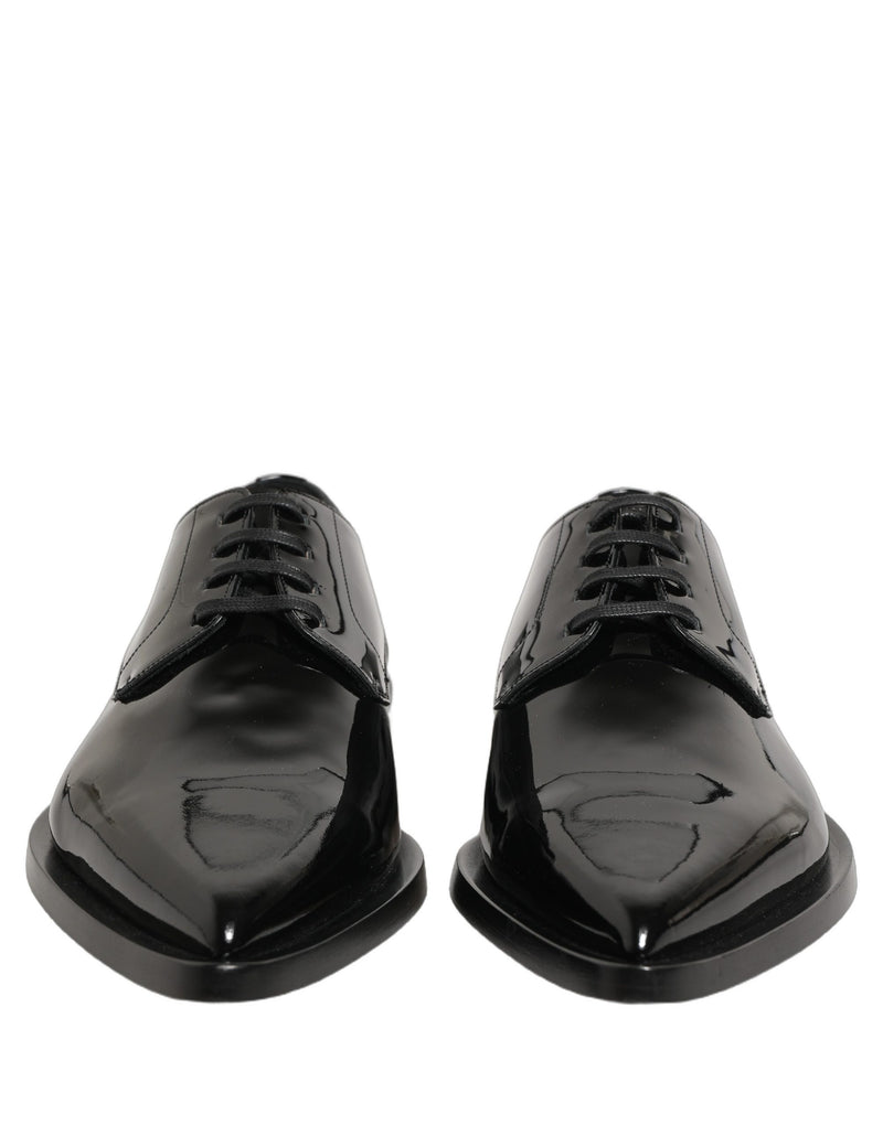 Dolce & Gabbana Black Leather Derby Dress Shoes for Men