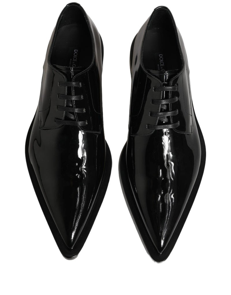 Dolce & Gabbana Black Leather Derby Dress Shoes for Men