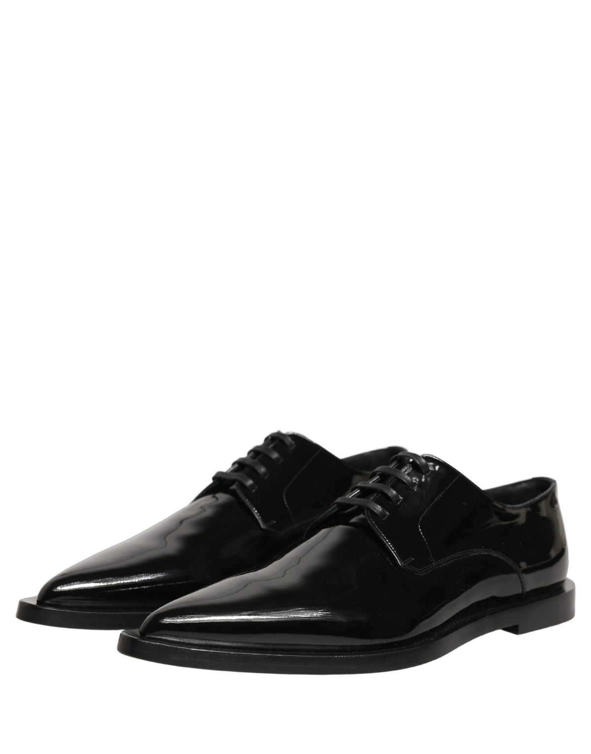 Dolce & Gabbana Black Leather Derby Dress Shoes for Men