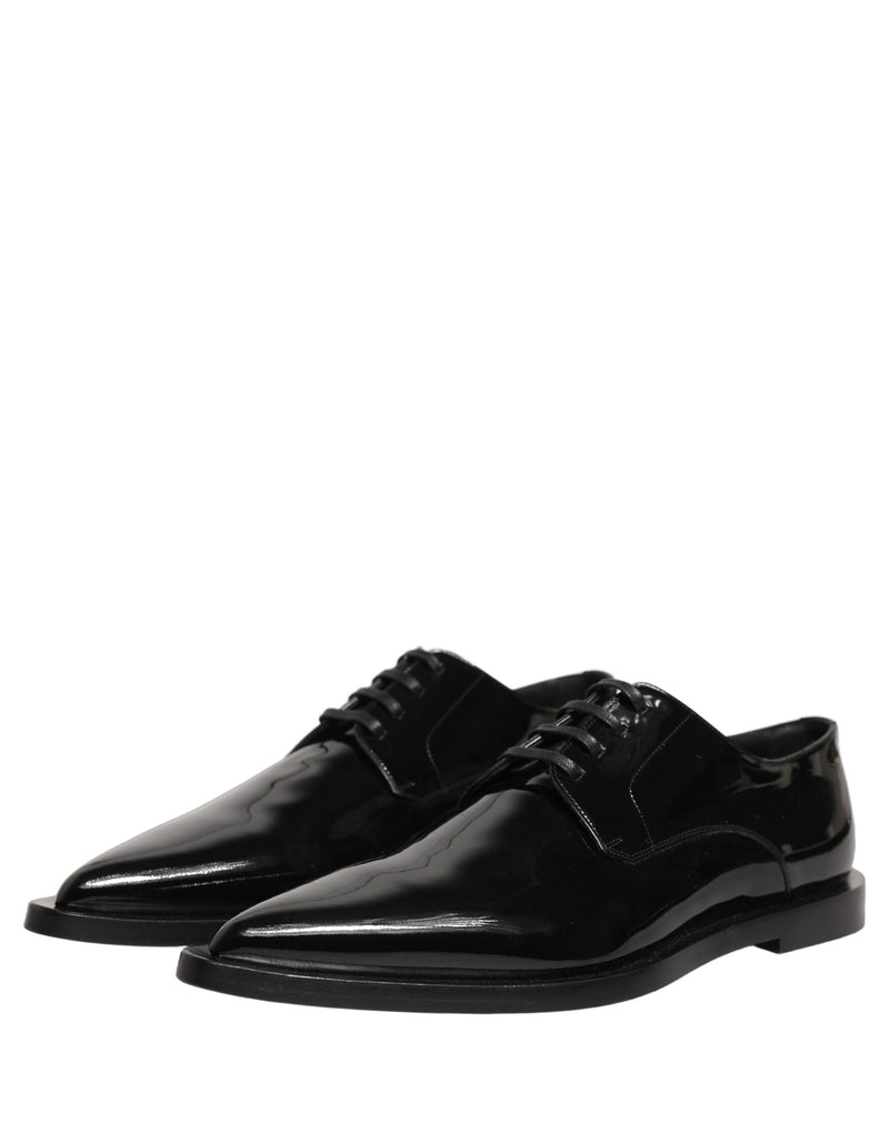 Dolce & Gabbana Black Leather Derby Dress Shoes for Men