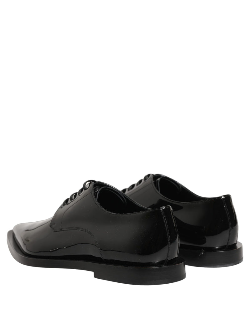 Dolce & Gabbana Black Leather Derby Dress Shoes for Men