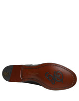Chaussures de ville Richelieu en cuir brodé noir Dolce & Gabbana