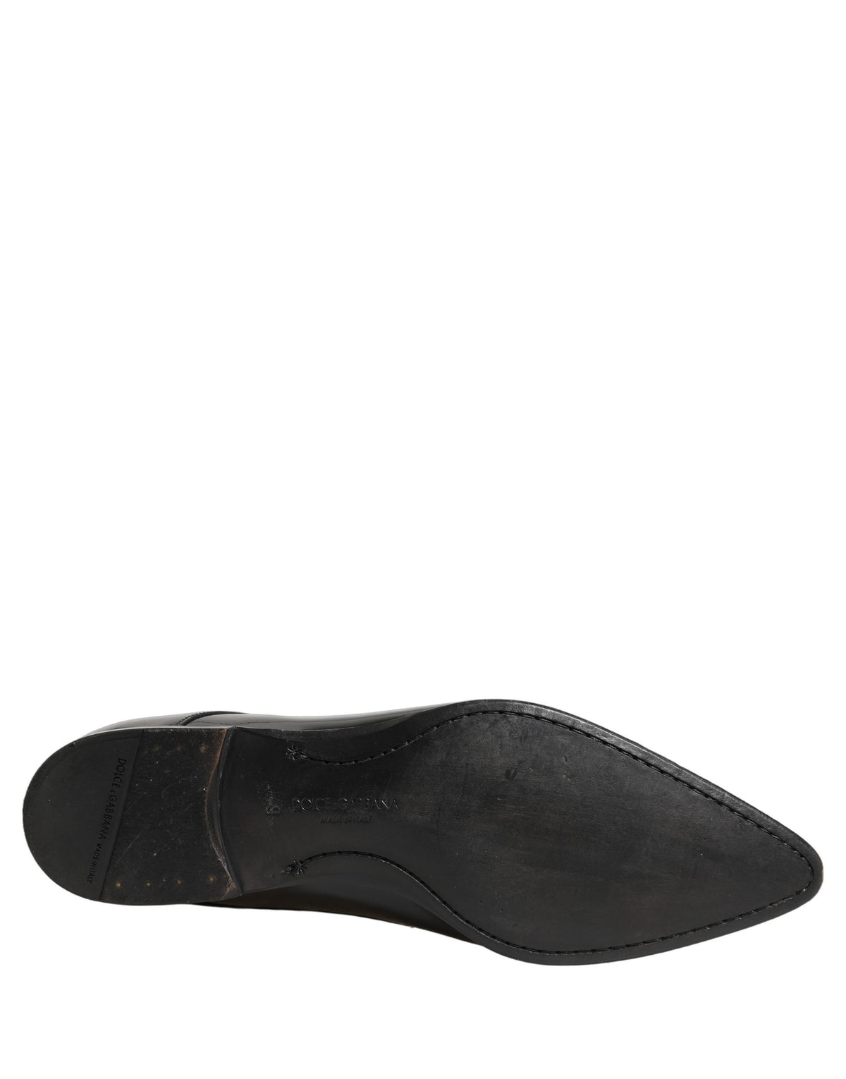 Dolce & Gabbana Black Leather Derby Dress Shoes for Men