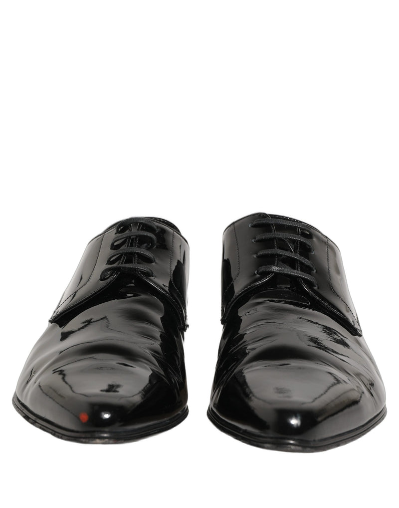 Dolce & Gabbana Black Leather Derby Dress Shoes for Men