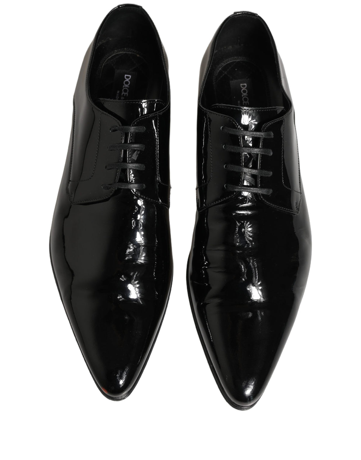 Dolce & Gabbana Black Leather Derby Dress Shoes for Men