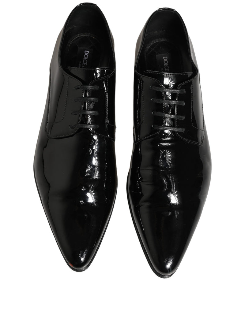 Dolce & Gabbana Black Leather Derby Dress Shoes for Men