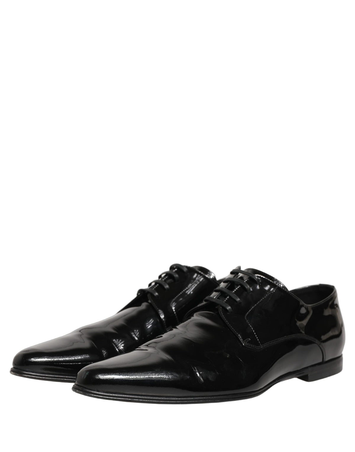 Dolce & Gabbana Black Leather Derby Dress Shoes for Men