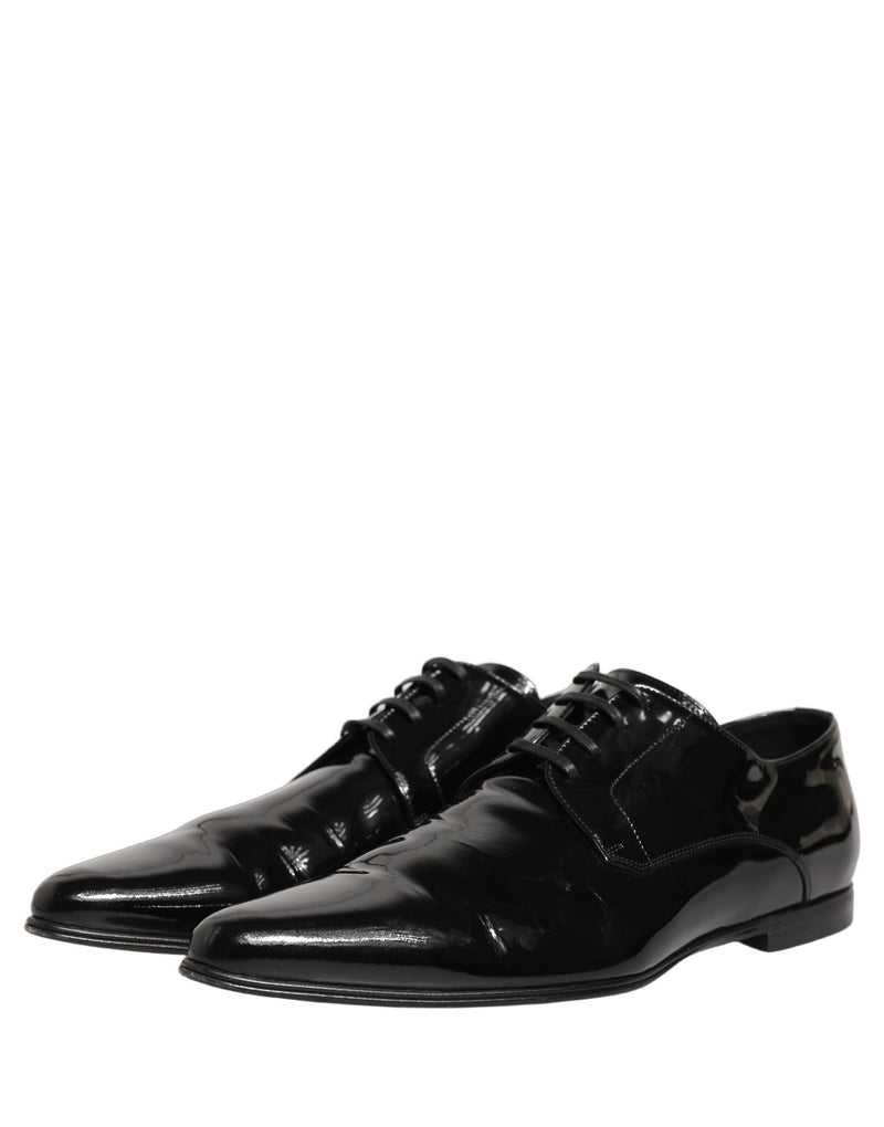 Dolce & Gabbana Black Leather Derby Dress Shoes for Men