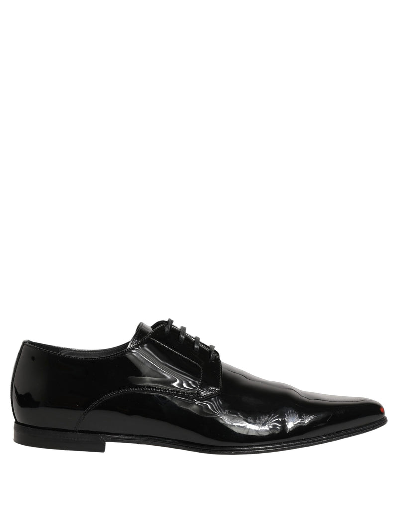 Dolce & Gabbana Black Leather Derby Dress Shoes for Men