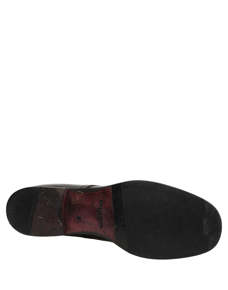 Dolce & Gabbana Black Leather Derby Dress Shoes for Men