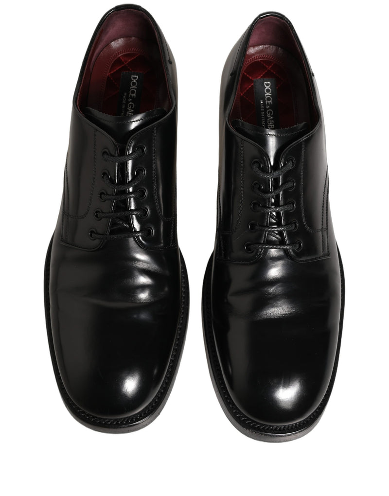 Dolce & Gabbana Black Leather Derby Dress Shoes for Men