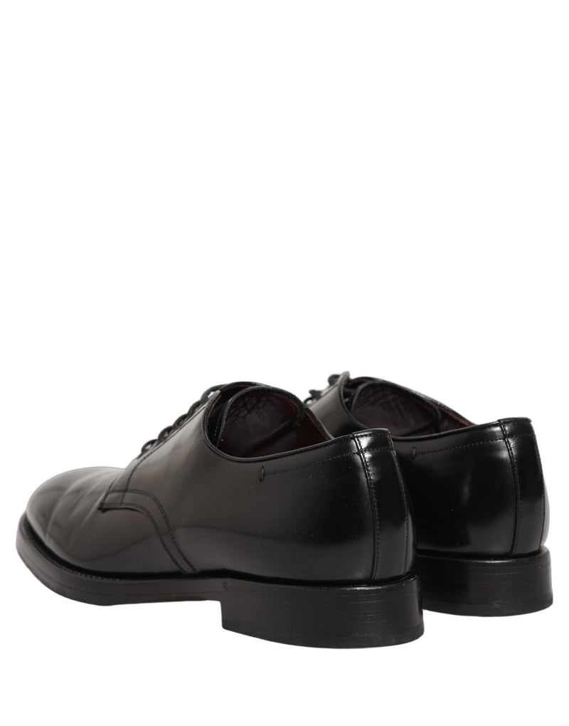 Dolce & Gabbana Black Leather Derby Dress Shoes for Men