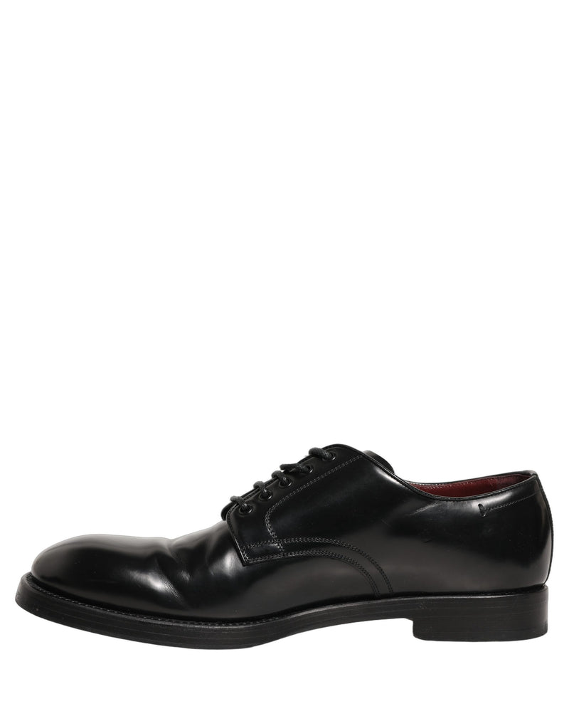 Dolce & Gabbana Black Leather Derby Dress Shoes for Men