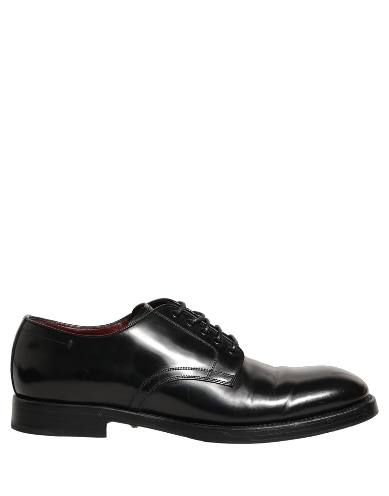 Dolce & Gabbana Black Leather Derby Dress Shoes for Men