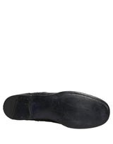 Dolce & Gabbana Black Leather Derby Wingtip Formal Shoes