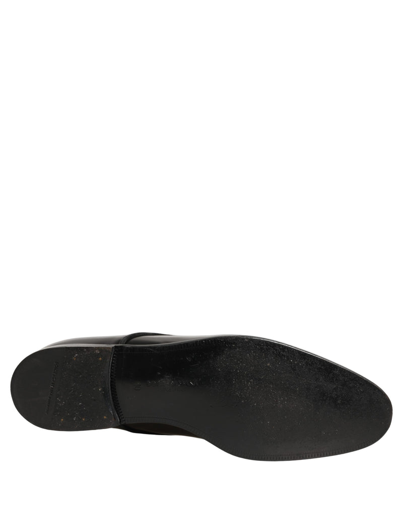 Dolce & Gabbana Black Leather Derby Dress Shoes for Men