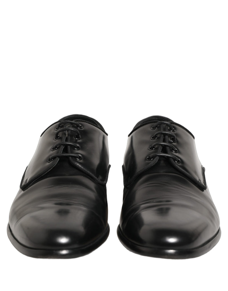 Dolce & Gabbana Black Leather Derby Dress Shoes for Men
