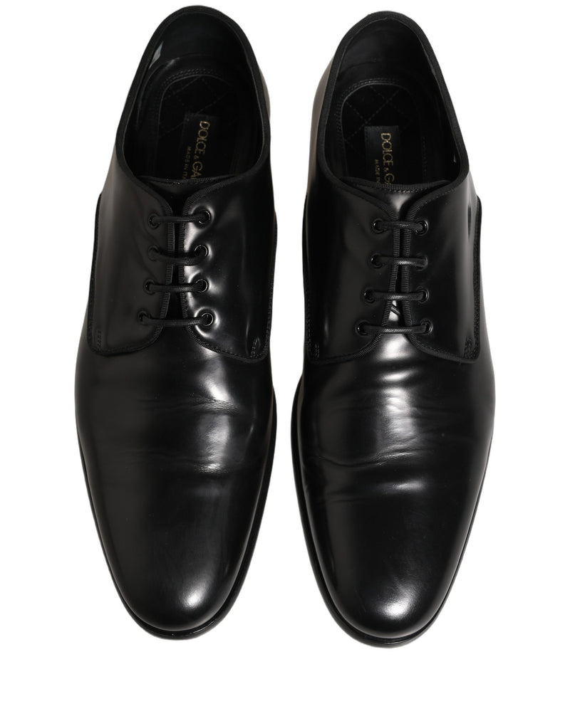 Dolce & Gabbana Black Leather Derby Dress Shoes for Men