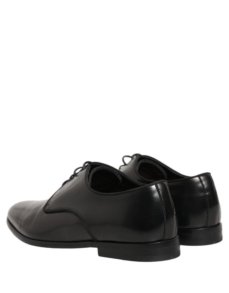 Dolce & Gabbana Black Leather Derby Dress Shoes for Men