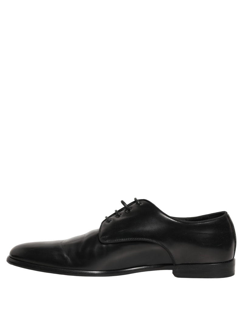 Dolce & Gabbana Black Leather Derby Dress Shoes for Men