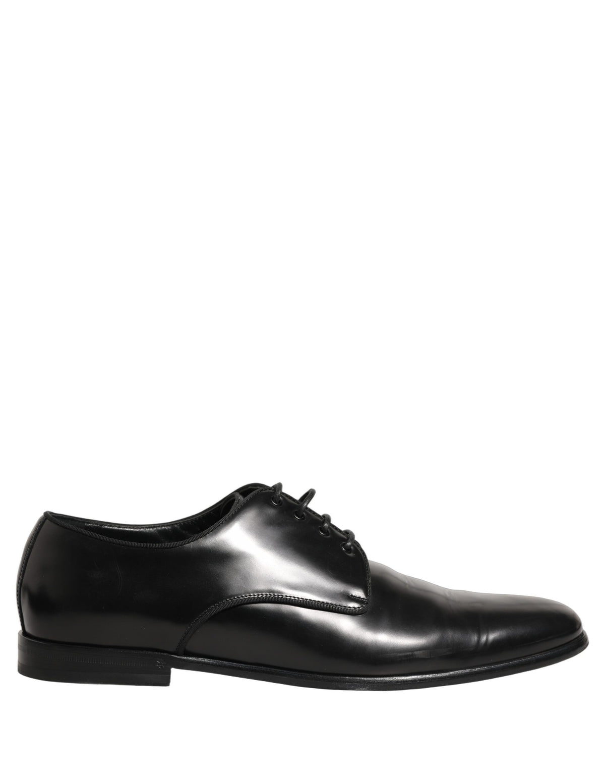 Dolce & Gabbana Black Leather Derby Dress Shoes for Men