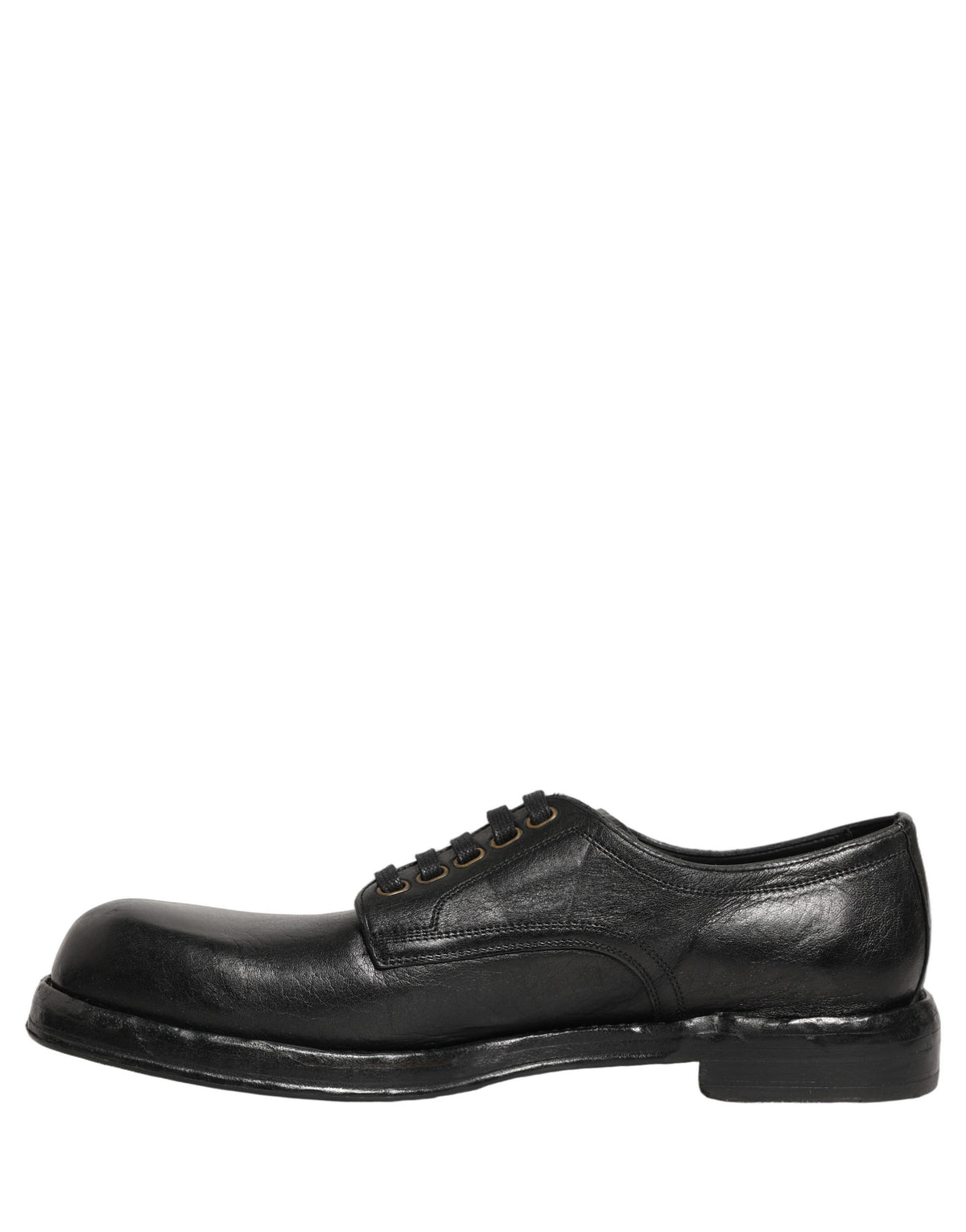 Dolce & Gabbana Black Leather Lace Up Derby Dress Shoes